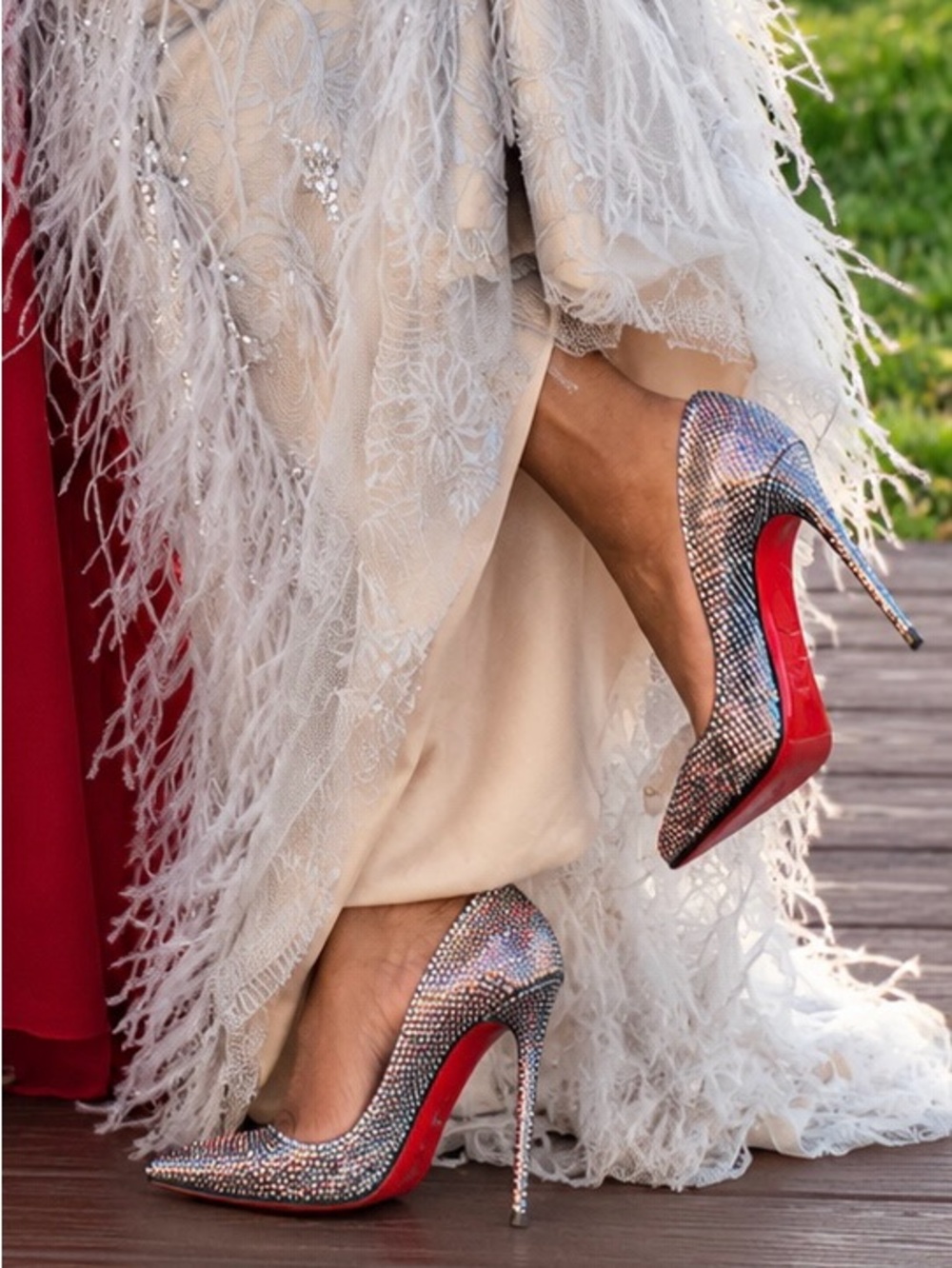 Christian Louboutin Pigalle Follies 100 Glitter Pumps Size 36